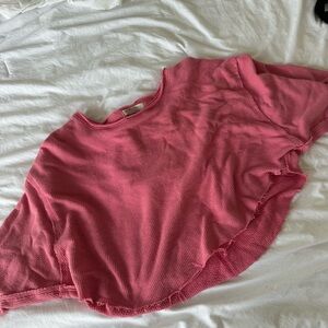 Free People One Size Pink Waffle Knit top